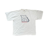 Vintage 90s Single Stitch White Missouri Map Graphic T-Shirt XL by Red Eraser
